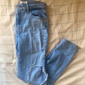 Levi high rises distressed jeans